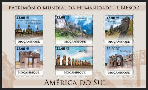 Poštové známky Mozambik 2010 Památky UNESCO - Južná Amerika Mi# 3908-13 Kat 10€