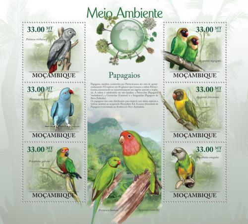 Poštové známky Mozambik 2010 Papagáje Mi# 3507-12