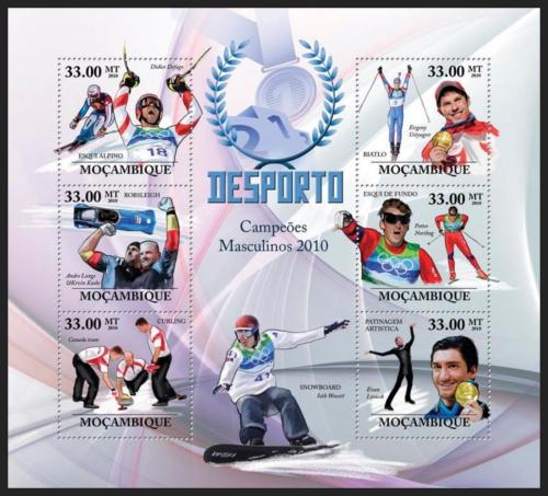 Poštové známky Mozambik 2010 Slavní sportovci, zimní sporty Mi# 3758-63 Kat 10€ 