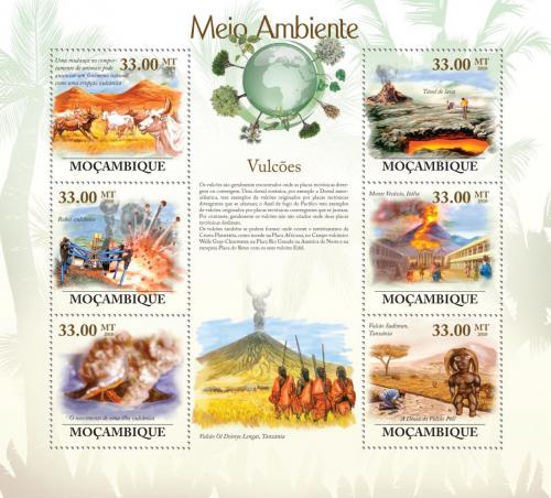Poštové známky Mozambik 2010 Sopky a sopeèné erupce Mi# 3651-56
