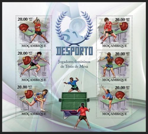 Poštové známky Mozambik 2010 Stolný tenistky Mi# 3705-10 Kat 10€