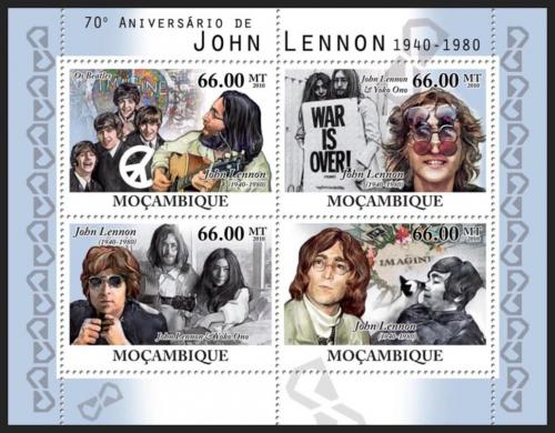 Poštové známky Mozambik 2010 The Beatles, John Lennon Mi# 4215-18 Kat 15€