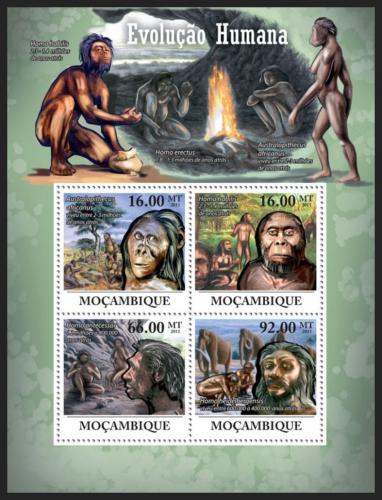 Poštové známky Mozambik 2011 Evolúcia èloveka Mi# 4469-72 Kat 11€ 