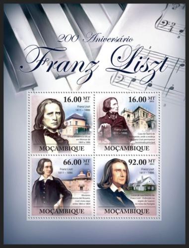Poštové známky Mozambik 2011 Franz Liszt Mi# 4484-87 Kat 11€
