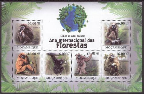 Poštové známky Mozambik 2011 Gibon lar Mi# 4421-26 Kat 11€