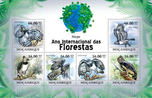 Poštové známky Mozambik 2011 Harpyje pralesní Mi# 4336-41 Kat 11€