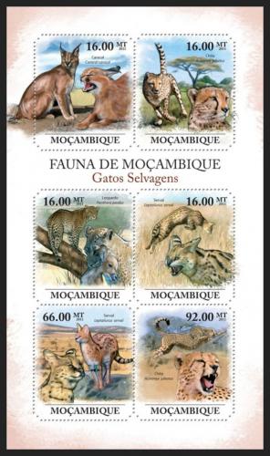 Poštové známky Mozambik 2011 Maèkovité šelmy Mi# 5015-20 Kat 12€