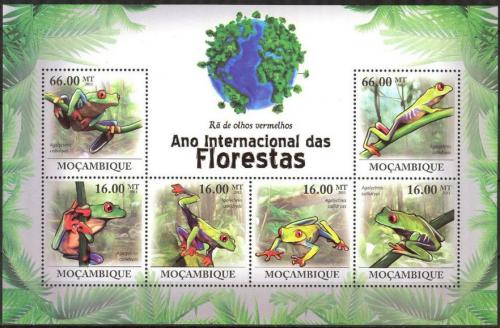 Poštové známky Mozambik 2011 Listovnice èervenooká Mi# 4294-99 Kat 11€