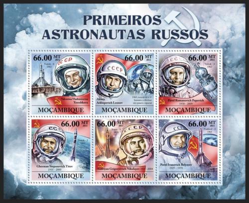 Poštové známky Mozambik 2011 Sovìtští kozmonauti Mi# 5428-33 Kat 23€
