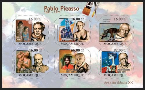 Poštové známky Mozambik 2011 Umenie, Pablo Picasso Mi# 4756-61 Kat 12€