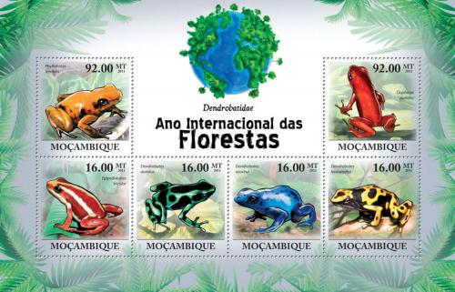 Poštové známky Mozambik 2011 Žaby Mi# 4300-05 Kat 14€ 