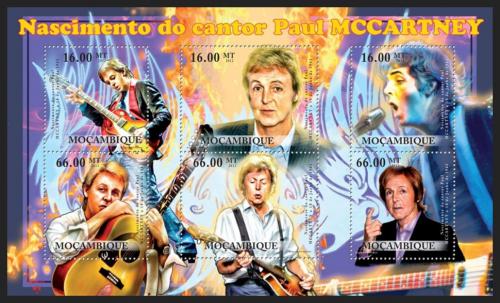 Poštové známky Mozambik 2012 Paul McCartney, The Beatles Mi# 5610-15 Kat 14€