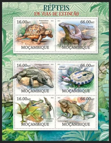Poštové známky Mozambik 2012 Plazi na cestì k vyhynutí Mi# 5760-65 Kat 14€
