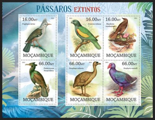 Poštové známky Mozambik 2012 Vyhynulí ptáci Mi# 5732-37 Kat 14€
