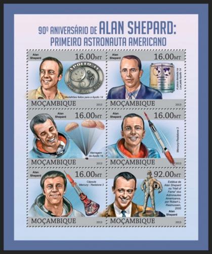 Poštové známky Mozambik 2013 Alan Shepard, kozmonaut Mi# 6616-21 Kat 10€