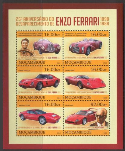 Poštové známky Mozambik 2013 Auta Ferrari Mi# 6560-65 Kat 10€
