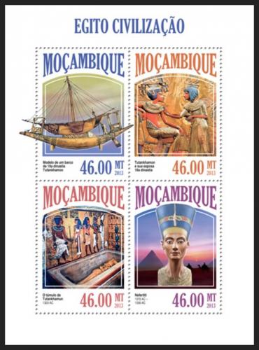 Potov znmky Mozambik 2013 Egyptsk civilizace Mi# 6897-6900 Kat 11