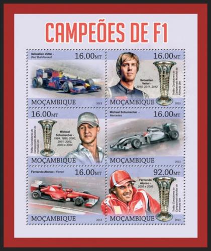 Poštové známky Mozambik 2013 Formule 1, slavní jezdci Mi# 6546-51 Kat 10€