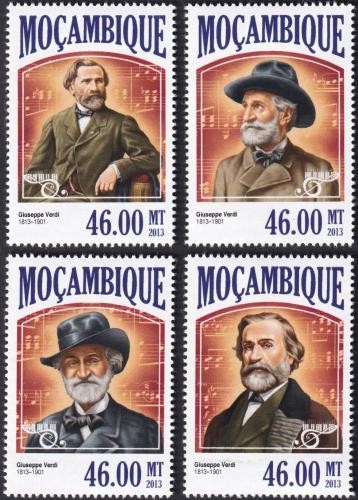 Potov znmky Mozambik 2013 Giuseppe Verdi 1B Mi# 6847-50 Kat 11