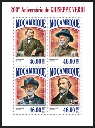 Poštové známky Mozambik 2013 Giuseppe Verdi Mi# 6847-50 Kat 11€