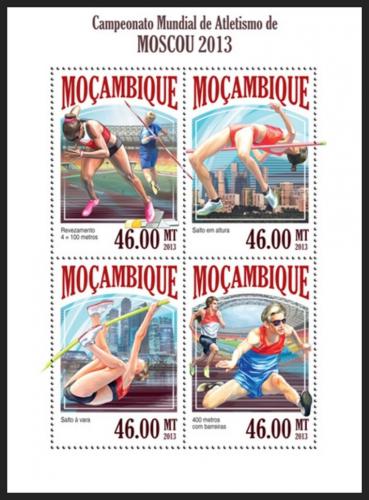 Poštové známky Mozambik 2013 MS v lehké atletice Mi# 7077-80 Kat 11€