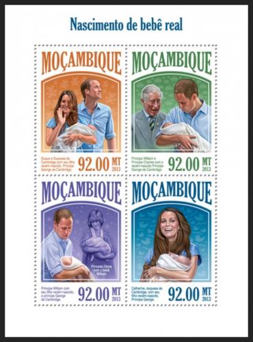 Poštové známky Mozambik 2013 Narození prince George Mi# 6937-40 Kat 22€
