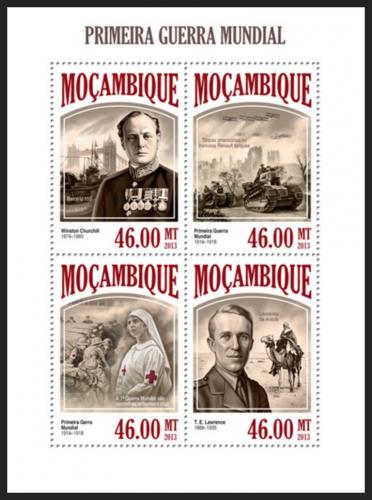 Poštové známky Mozambik 2013 První svìtová válka Mi# 6867-70 Kat 11€