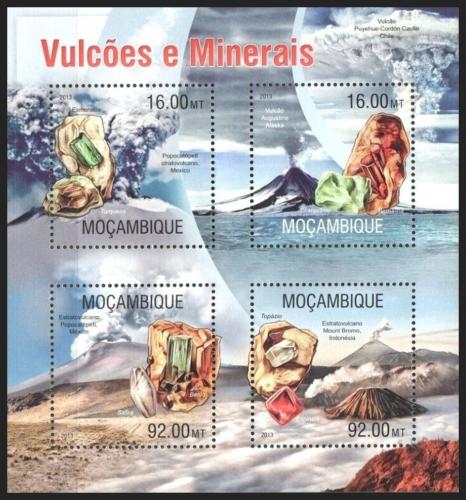 Poštové známky Mozambik 2013 Sopky a minerály Mi# 6637-40 Kat 13€