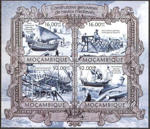 Poštové známky Mozambik 2013 Støedovìké plachetnice Mi# 6304-07 Kat 13€