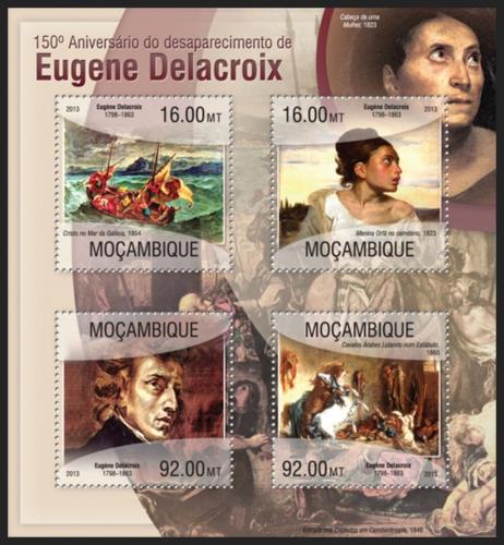 Poštové známky Mozambik 2013 Umenie, Eugene Delacroix Mi# 6727-30 Kat 13€