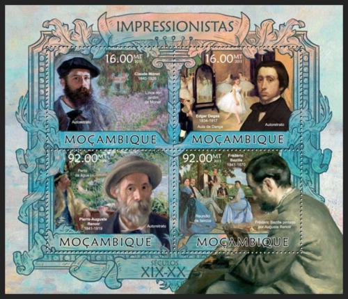 Poštovní známky Mosambik 2013 Umìní, impresionismus Mi# 6374-77 Kat 13€