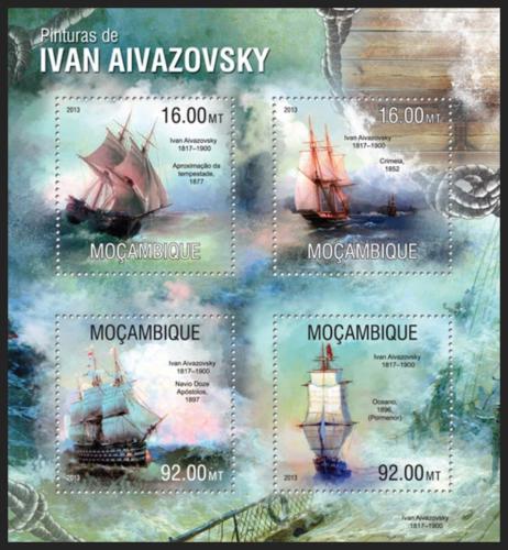 Poštové známky Mozambik 2013 Umenie, Ivan Ajvazovskij Mi# 6757-60 Kat 13€