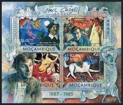Poštovní známky Mosambik 2013 Umìní, Marc Chagall Mi# 6379-82 Kat 13€