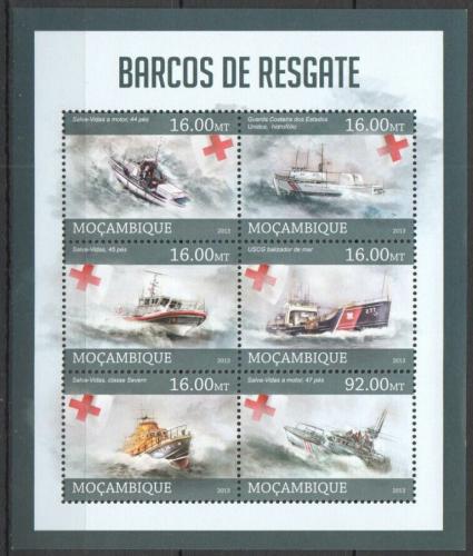 Poštové známky Mozambik 2013 Záchranáøské lode Mi# 6476-81 Kat 10€