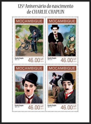 Poštové známky Mozambik 2014 Charlie Chaplin Mi# 7115-18 Kat 11€