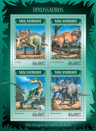 Poštové známky Mozambik 2014 Dinosaury Mi# 7255-58 Kat 11€
