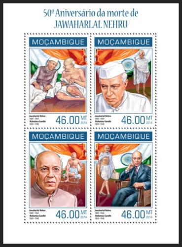 Poštové známky Mozambik 2014 Džaváharlál Néhrú Mi# 7170-73 Kat 11€
