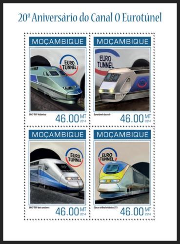 Poštové známky Mozambik 2014 Eurotunel, 20. výroèie Mi# 7220-23 Kat 11€