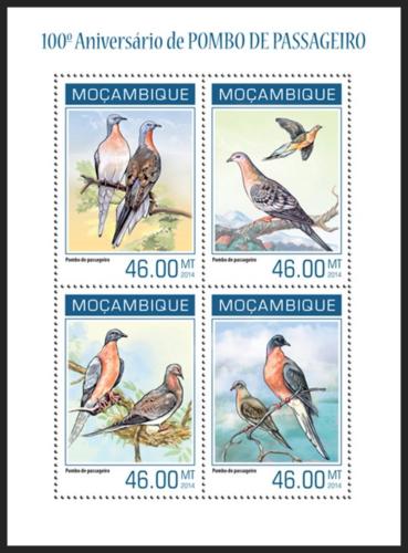 Poštové známky Mozambik 2014 Holub stìhovavý Mi# 7120-23 Kat 11€
