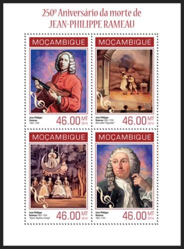 Potov znmky Mozambik 2014 Jean-Philippe Rameau, skladatel Mi# 7095-98 Kat 11 - zvi obrzok
