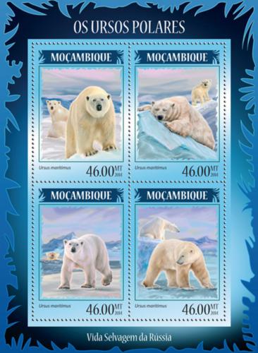 Poštové známky Mozambik 2014 ¼adový medvìd Mi# 7350-53 Kat 11€