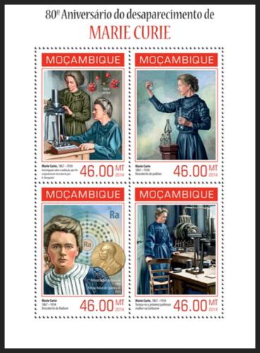 Poštové známky Mozambik 2014 Marie Curie Mi# 7135-38 Kat 11€