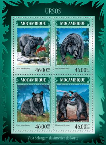 Poštové známky Mozambik 2014 Medvede Mi# 7345-48 Kat 11€
