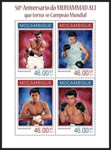Poštové známky Mozambik 2014 Muhammad Ali, box Mi# 7175-78 Kat 11€