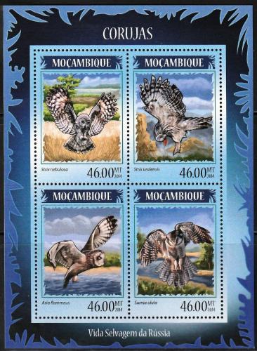 Poštové známky Mozambik 2014 Sovy Mi# 7295-98 Kat 11€