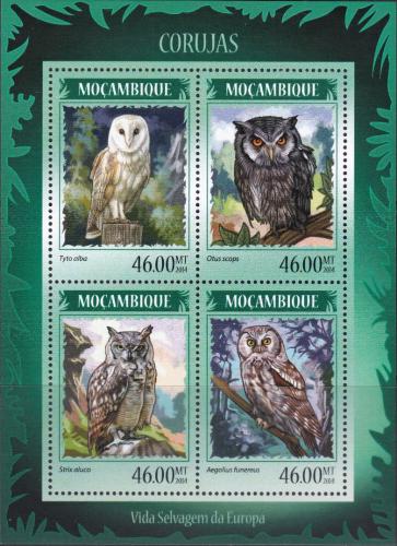 Poštové známky Mozambik 2014 Sovy Mi# 7299-7302 Kat 11€
