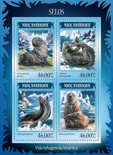 Poštové známky Mozambik 2014 Tulene Mi# 7335-38 Kat 11€