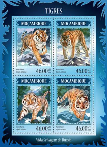 Poštové známky Mozambik 2014 Tygøi Mi# 7375-78 Kat 11€