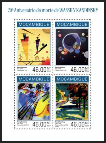 Poštové známky Mozambik 2014 Umenie, Vasilij Kandinskij Mi# 7155-58 Kat 11€