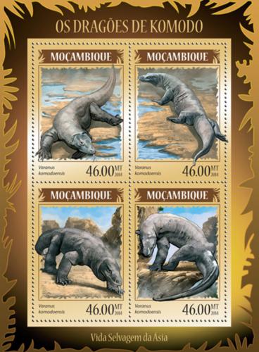 Poštové známky Mozambik 2014 Varani Mi# 7270-73 Kat 11€
